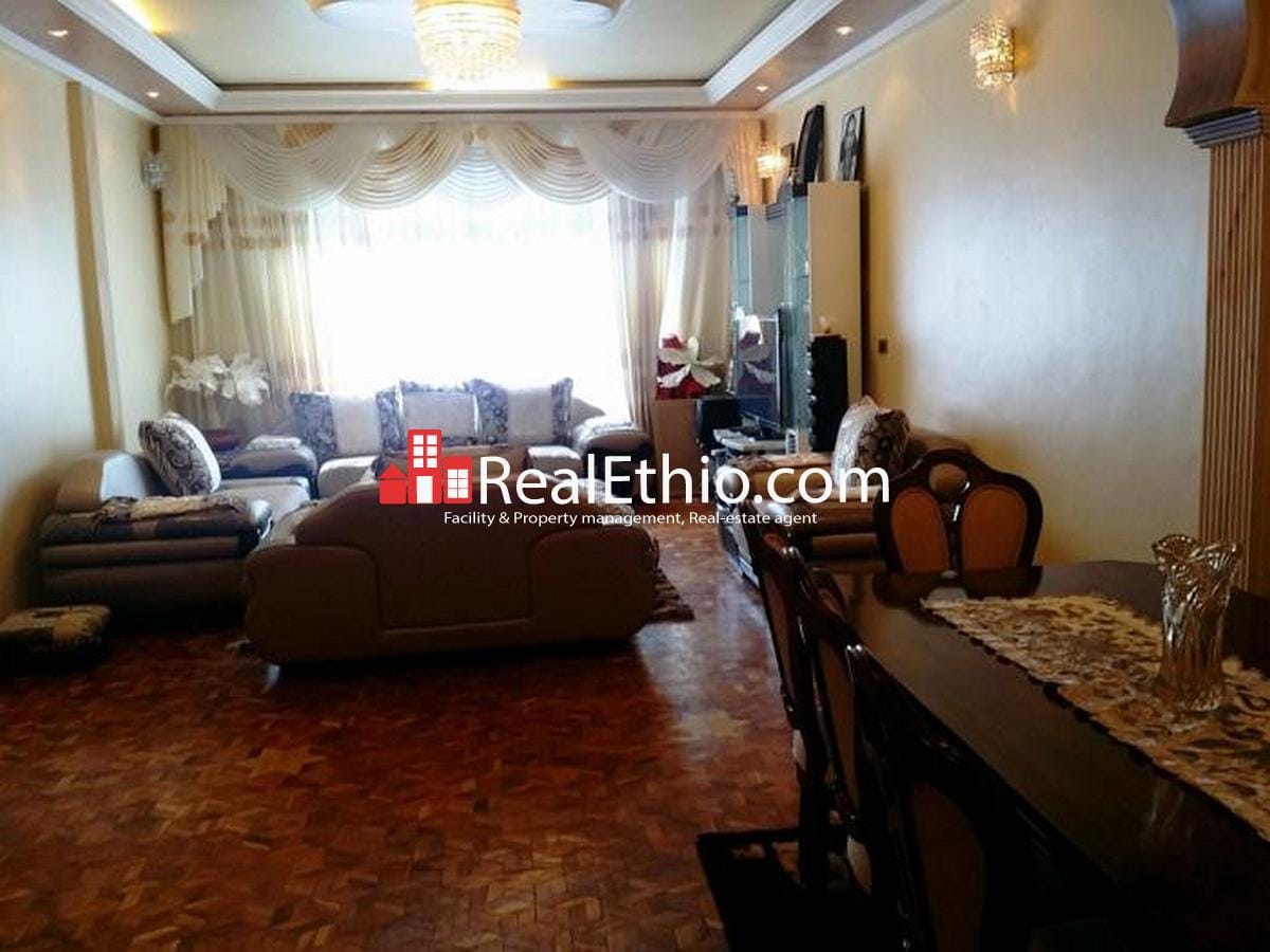 Four bed room ground plus two furnished house for rent at Bole Bulbula