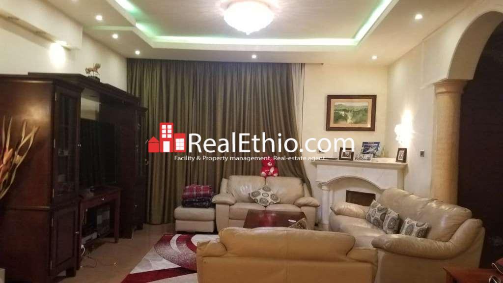 Bole Bulbula, six bedrooms ground plus two furnished house for rent