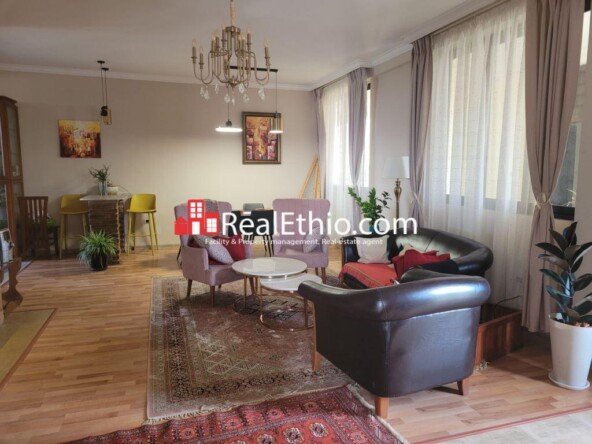 Aware or Kebena, furnished 3 bedrooms apartment for rent, Addis Ababa.