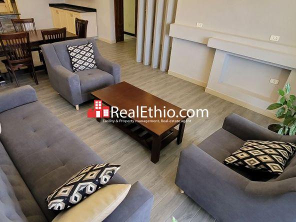 Meskel Square, Furnished Three Bedrooms Apartment for Rent, Addis Ababa.