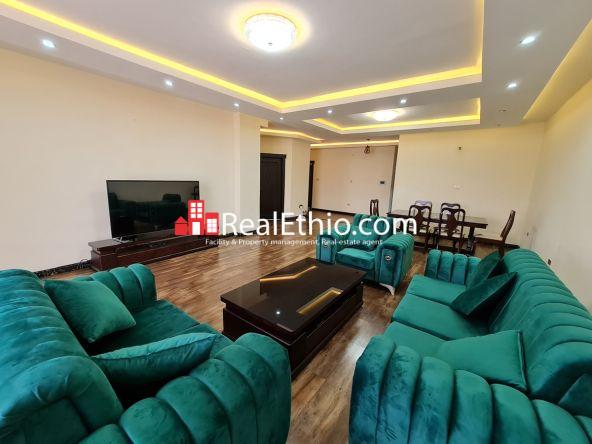 Meskel square Rechie, furnished three bedrooms Apartment for rent, Addis Ababa.